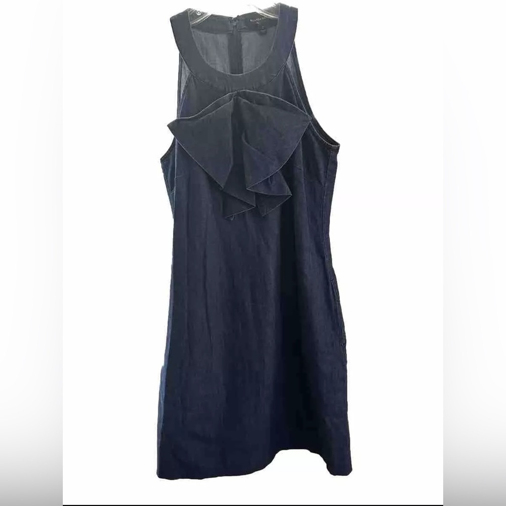 Banana Republic bow detail chambray denim sleeveless dress size 2
